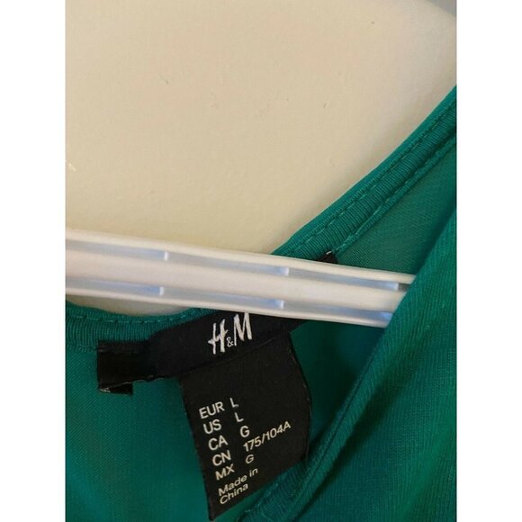 H&M Women's Cold Shoulder Green Tunic Top Size L - Picture 3 of 8